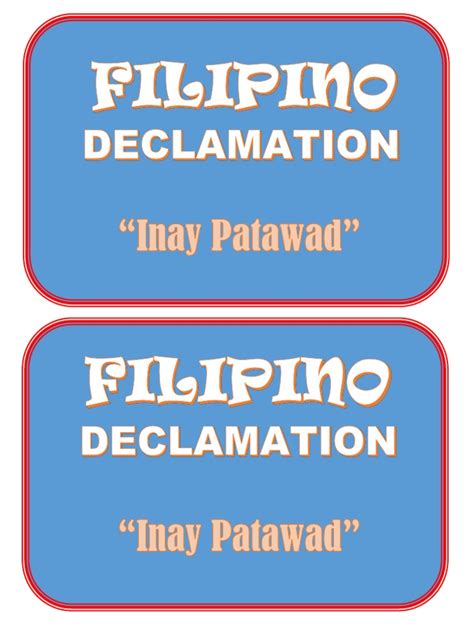 deklamasyon halimbawa|Filipino: Deklamasyon Flashcards .